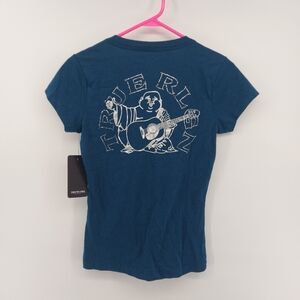True Religion Blue V Neck T Shirt Size XS  True Religion Buddha V-Neck